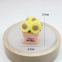 Figurines en résine multicolores de tournesol et de rose, ornements miniatures de fleurs mignonnes, décoration de table de bureau à domicile, accessoires décoratifs