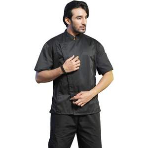 2025 Chaqueta de chef negra unisex Abrigo de hombre con paneles laterales de malla - Product Image 4