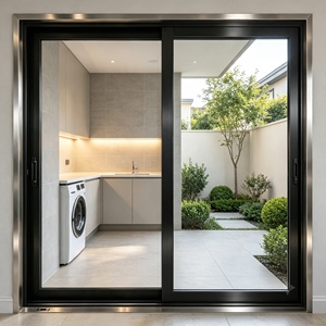 Porte coulissante moderne en aluminium sur mesure, insonorisée, avec verre trempé, pour la famille, vente en gros, économie d'énergie - Product Image 2