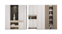 Meuble à chaussures laqué bicolore contrastant pour entrée d'appartement au style jeune et tendance, décoration intérieure branchée assortie