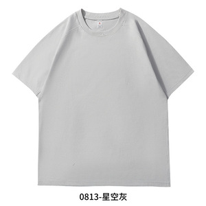 Promotional T-Shirt Dark Blue Solid Color Polyester Fiber Thin Material Leisure Wear - Product Image 2