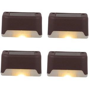 Outdoor Abs <b>Led</b> Solar Power Stair Step Fence Lamp Solar <b>Led</b> Garden Wall <b>Lights</b> - Product Image 1