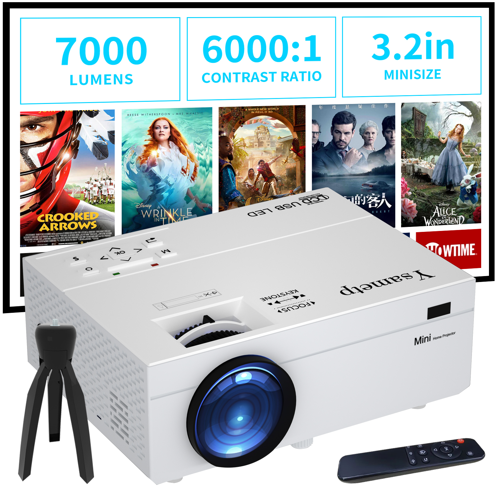 映像用ケーブル LED Projector CE Rohs Support 4K 1080P Hd Mini Led Projector 1080P For Sale