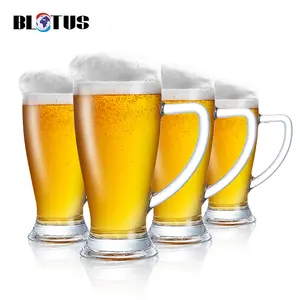 1L Tumbler Stein Pint Factory 20 oz gelas Mug transparan berat kustom gelas dapat gelas bir dengan pegangan untuk Bar pesta Restoran