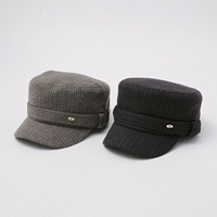 Casquette de marin rétro à rayures verticales, style newsboy britannique, à bord court, pour l'automne et l'hiver, un classique des couvre-chefs.