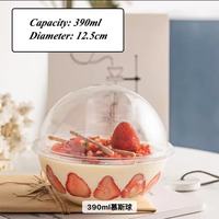 Recyclable PET De Noël Cristal Mousse Gâteau Boule Transparente Boîte D'emballage pour Noix De Coco Oeuf Fruits Salade Glace Poudre Pochi Déjeuner