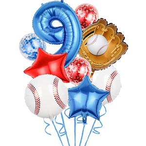 Baseball Themed Aluminum Foil <b>Balloon</b> Set Digital Pentagram Glitter Ball Children's Birthday Party <b>Decoration</b> - Product Image 6