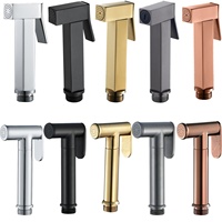 Ensemble de 3 pièces pour salle de bain : Robinet d'angle en cuivre pour toilettes, pistolet de pulvérisation Shattaf et robinet de baignoire – Accessoire indispensable pour la salle de bain