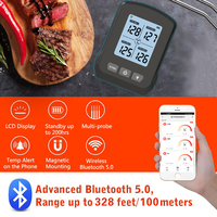 Thermomètre barbecue numérique sans fil, Rechargeable, 4 sondes, wi-fi, pour four, Grill pour la viande, la cuisine, 2020