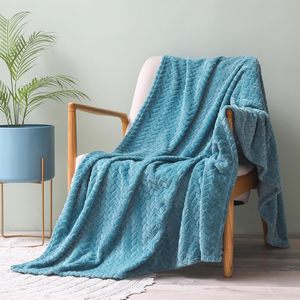 2025 BSCI nhà máy tùy chỉnh giá tốt nhất sang trọng flannel ném Chăn siêu mềm sang trọng với phong cách Jacquard và kết cấu hạt - Product Image 1