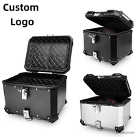 Boîte de rangement universelle pour moto en aluminium 35L/45L/55L/65L, boîte de rangement arrière antivol, étanche, boîte à bagages pour moto