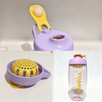 Bouteille shaker sport personnalisée avec logo, sans BPA, avec grille de mélange, couvercle rabattable, anti-fuite, bouteille d'eau pour la salle de sport