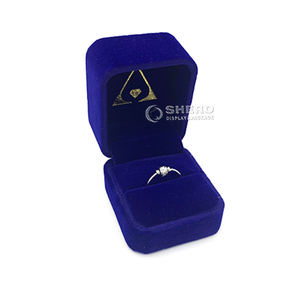 Boîte à bijoux de luxe en velours avec logo personnalisé de haute qualité, double compartiment, pour mariage, organisateur de bijoux, boîte à boucles d'oreilles en velours - Product Image 4