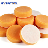 EVERTOOL Fast Fit Orange Small Compound Head Polishing Sponge Spot Polish Compound Buffing Pads pour polisseuses orbitales aléatoires, DA et rotatives