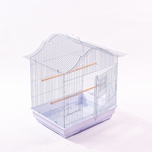 Steel Wire Bird Cage Rectangle Shape Galvanized Metal Durable Simple Style Indoor Use Plastic Tray Base Horizontal <b>Sliding</b> Door - Product Image 6