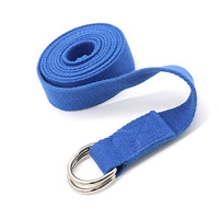 Ejercicio Fitness Estiramiento Yoga Estiramiento Banda elástica con doble anillo de metal ajustable D Hebilla Loop