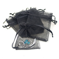 Coloré Logo personnalisé Tulle sac cordons pochettes bijoux cadeau affichage sacs d'emballage cadeau de mariage Sachet Organza sac