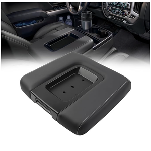 22881398 Couvercle de l'accoudoir de la console centrale avant en cuir pour (14-20) Tahoe Silverado 1500 2500 3500 HD, <span class=keywords><strong>Escalade</strong></span> ESV, Yukon Sierra - Product Image 1