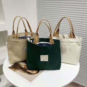 Sac fourre-tout décontracté japonais en toile, grande capacité, pour le bureau ou le déjeuner, avec chaînes, deux sangles et fermeture éclair, style Mori frais et doux - Product Image 2