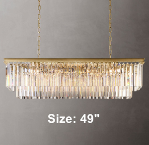 Lustre rectangulaire moderne en cristal et métal doré de luxe pour hôtel, villa, salle à manger, îlot de <span class=keywords><strong>cuisine</strong></span> - Product Image 4