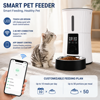 Distributeur automatique de nourriture pour animaux de compagnie intelligent, en plastique et acier inoxydable, 4L, avec WiFi, pour chats et chiens d'intérieur