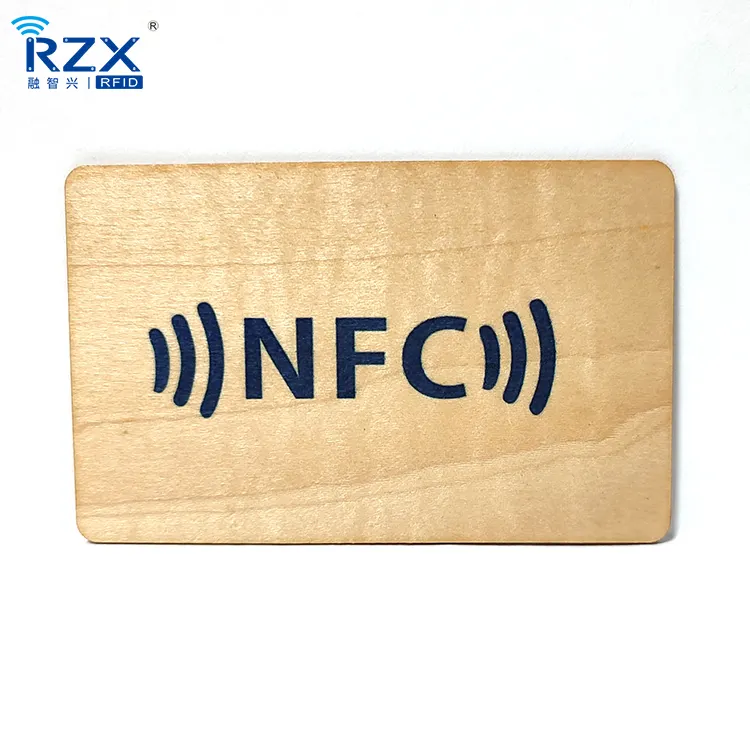 Kartu Bisnis kayu NFC kustom ramah lingkungan kunci bisnis RFID HF bambu kayu kartu kosong Bisnis