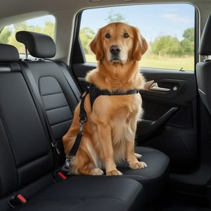 Cjpl - Arnés de Seguridad Ajustable de Nailon para Perros, Color Negro, 2 Piezas, Correa de Seguridad para Mascotas para Viajes en Vehículo - Product Image 2