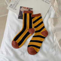 Chaussettes pour femmes en tricot rayées, douces et confortables, vente en gros d'usine