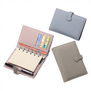 Minimalist Genuine Leather Bifold Wallet with <b>Notepad</b> <b>Pen</b> Holder Multi-Card Slots Hasp Closure Unisex Compact Wallet - Product Image 1