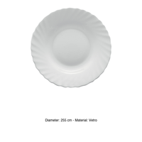 Première assiette plate Ø 25,5 cm en verre blanc Bormioli Rocco