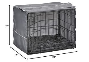 Le <span class=keywords><strong>kit</strong></span> de cage pour <span class=keywords><strong>chien</strong></span> à double porte pour animaux de compagnie comprend une caisse à deux portes, un lit gris assorti et une housse de caisse grise - Product Image 4