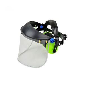 Visière de protection transparente en PVC sur mesure pour casque de sécurité, avec protège-oreilles anti-éclaboussures - Product Image 1