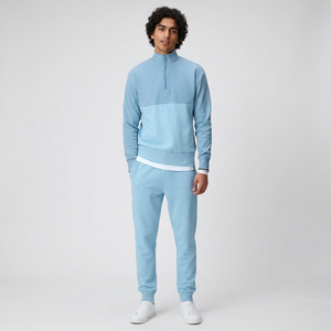 High Quality 100% Cotton Winter <b>Mock</b> <b>Neck</b> Hoodies Outdoor Performance Pullover Zip Collar Quick Dry Breathable Sweatshirt for - Product Image 1