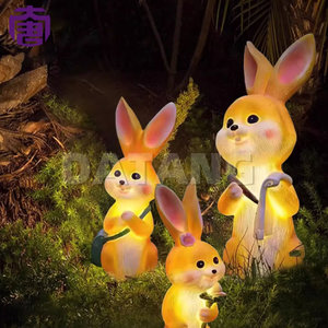 Outdoor <b>Solar</b> Led Simulation Five Laughing Rabbit Lamp For Garden Courtyard Ornament Landscape <b>Decorative</b> For Ramadan Holidays - Product Image 3