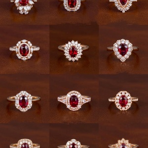 แหวนทองคำแท้ 14K 18K ชุบโรเดียม ประดับพลอยสังเคราะห์สีแดงทับทิม ไพลิน มรกต พาราอิบา ขนาด 1 กะรัต 2 กะรัต 3 กะรัต ขายส่ง - Product Image 2