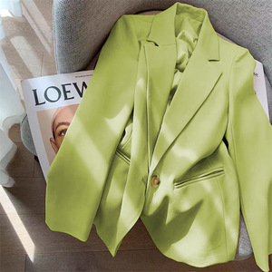 Hochwertige neue Damenmode Jacke Top Revers Kragen Knopf <span class=keywords><strong>Blazer</strong></span> Top <span class=keywords><strong>Plus</strong></span> <span class=keywords><strong>Size</strong></span> Weibliche Elegante Anzug Mantel - Product Image 2