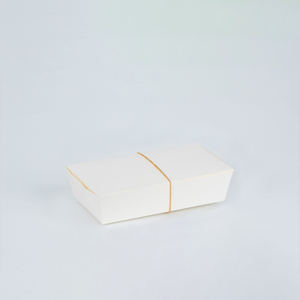 Boîte à lunch jetable à emporter blanche avec couvercle Plateau à biscuits à charnière Emballage alimentaire pour gâteau salade Composable à enrobage écologique - Product Image 2
