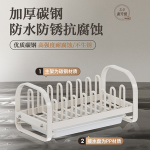 ชั้นวางจานรูปฉลามทะเลแบบหลายชั้น วัสดุเหล็ก สำหรับจัดเก็บจาน ชาม ใช้กับอ่างล้างจานและเคาน์เตอร์ครัว - Product Image 4