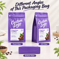Sachets Doypack mats personnalisés avec logo, en matériau recyclé, résistants à l'humidité, avec fermeture éclair, pour emballage alimentaire et café, disponibles en formats 250g et 1kg