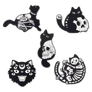 Spilla creativa su ordinazione all'ingrosso della serie della spilla del gatto nero della lega regali per i bambini vestiti decorativi per i ragazzi/ragazze - Product Image 5