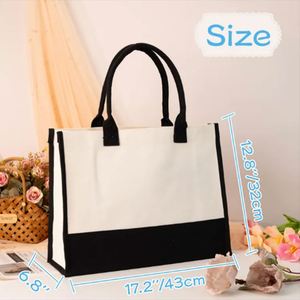 Custom <b>Large</b> Capacity Cotton <b>Canvas</b> Halloween Embroidery Winter Tote <b>Bag</b> Eco-friendly Summer Travel Holiday Print Beach Open - Product Image 6