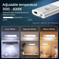 Lumière LED sans fil pour armoire, batterie intégrée, capteur de mouvement intelligent