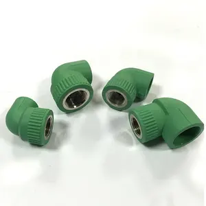 Tubomart PPR factory weld plastic fittings Grey green sanitary fitting 90 degrees PPR Pipe Fitting Female elbow for water system