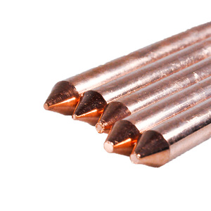 Tige de terre en acier cuivré électrolytique, longueur 1200-3000 mm, couche de cuivre de 0,25 mm d'épaisseur, anti-décapage, durée de vie 50 ans, protection contre la foudre - Product Image 2