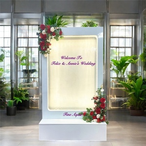 Customized Movable Stainless Steel Frame Glass <b>Screens</b> & <b>Room</b> <b>Dividers</b> with Coastal Design for Indoor and Outdoor Wedding Decor - Product Image 5