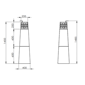 Cheminée au bioéthanol pour jardin extérieur Vulcano Nero 40x40x145 - Product Image 6