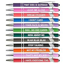 Ensemble de stylos à bille Snarky Fun Office 12 pièces encourageant l'encre noire 12 couleurs Sport Type de corps Sarcastique Touch 1.0mm Métal - Product Image 3