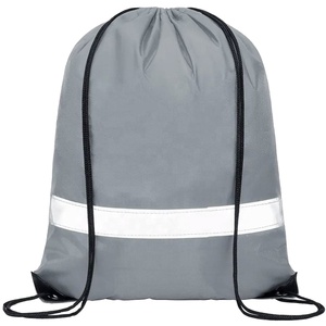 Polyester Oxford Durable Reflective Safty <b>Children</b> Drawstring Sports Running Bags Lightweight Portable <b>Backpack</b> - Product Image 4
