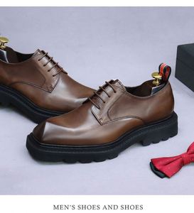 ASTON M.JAZZ 2025 New Fashion Lace Men's Genuine Leather <b>Pointed</b> Toe Formal Office Shoes Patchwork Big Size Anti-Slip Breathable - Product Image 3