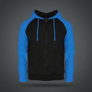 Sudadera con capucha y cremallera completa de manga raglán con logotipo personalizado, forro polar, unisex, estilo casual de invierno - Product Image 3